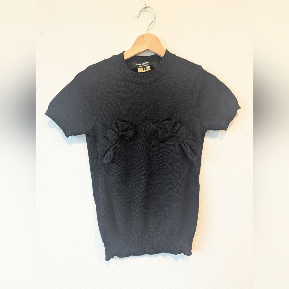 Junya Watanabe AW2003 Short Sleeve Knit Top w Bow Detail
